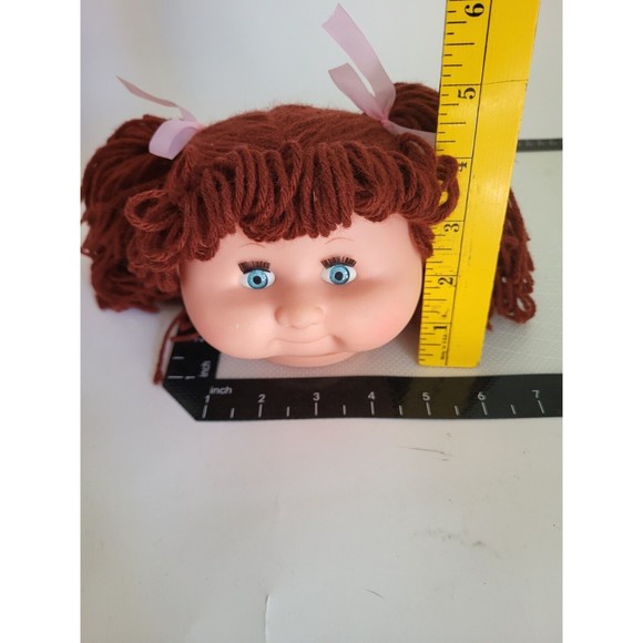 New Lot of 6 Zims Plastic Doll Heads Yarn Hair Dimples Freckles Cabbage Blue Eye - Picture 5 of 5